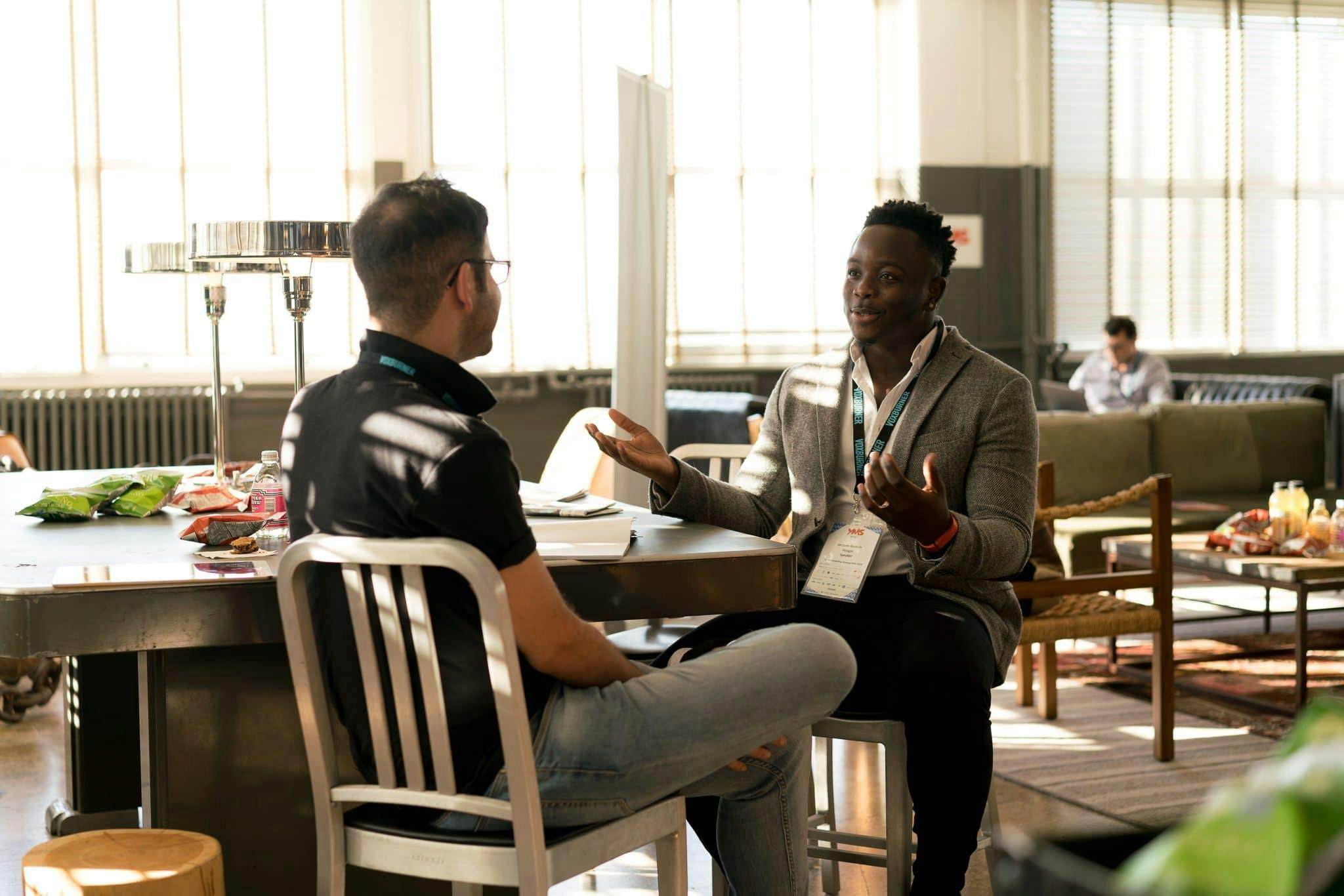 People networking at a professional event